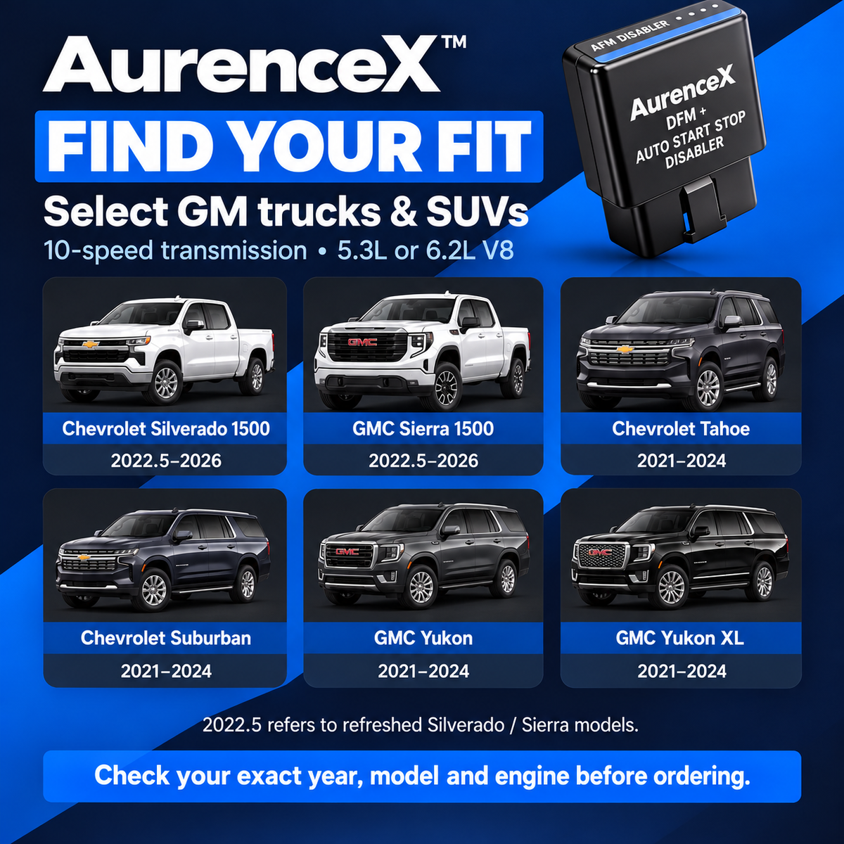 AurenceX™ 10 Speed DFM + Auto Start Stop Disabler