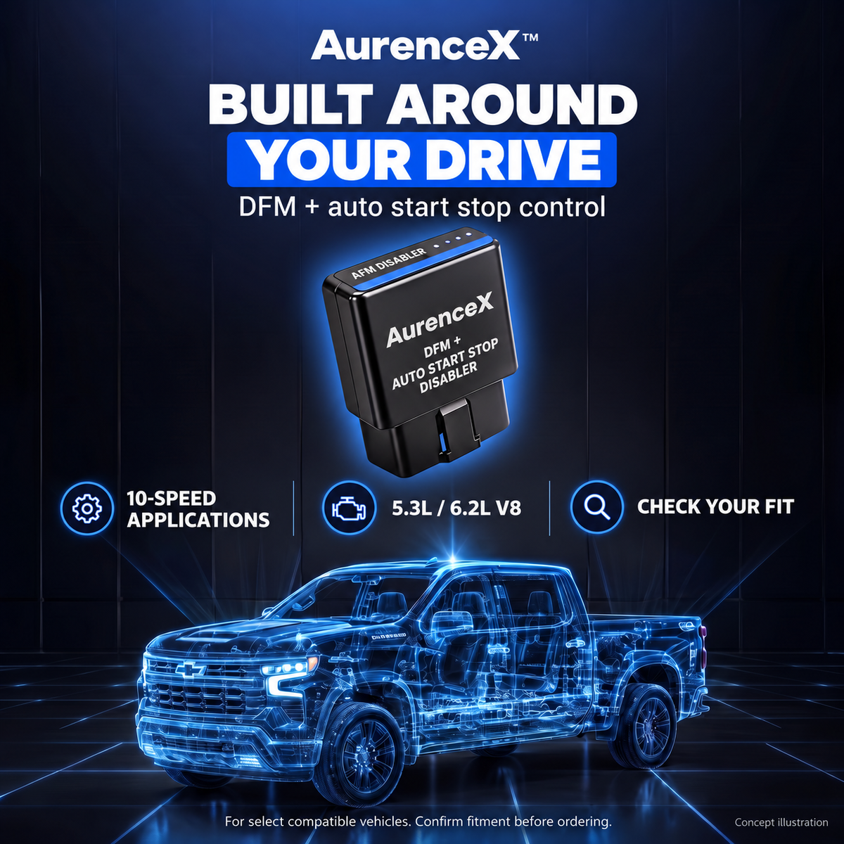 AurenceX™ 10 Speed DFM + Auto Start Stop Disabler