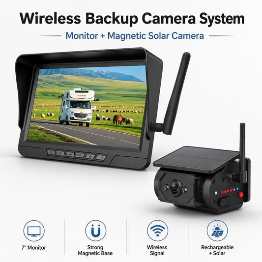 AurenceX Magnetic Solar Wireless Backup Camera