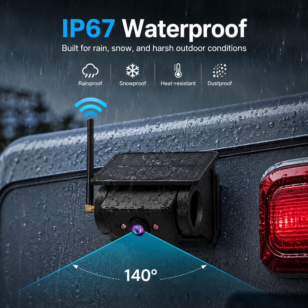 AurenceX Magnetic Solar Wireless Backup Camera